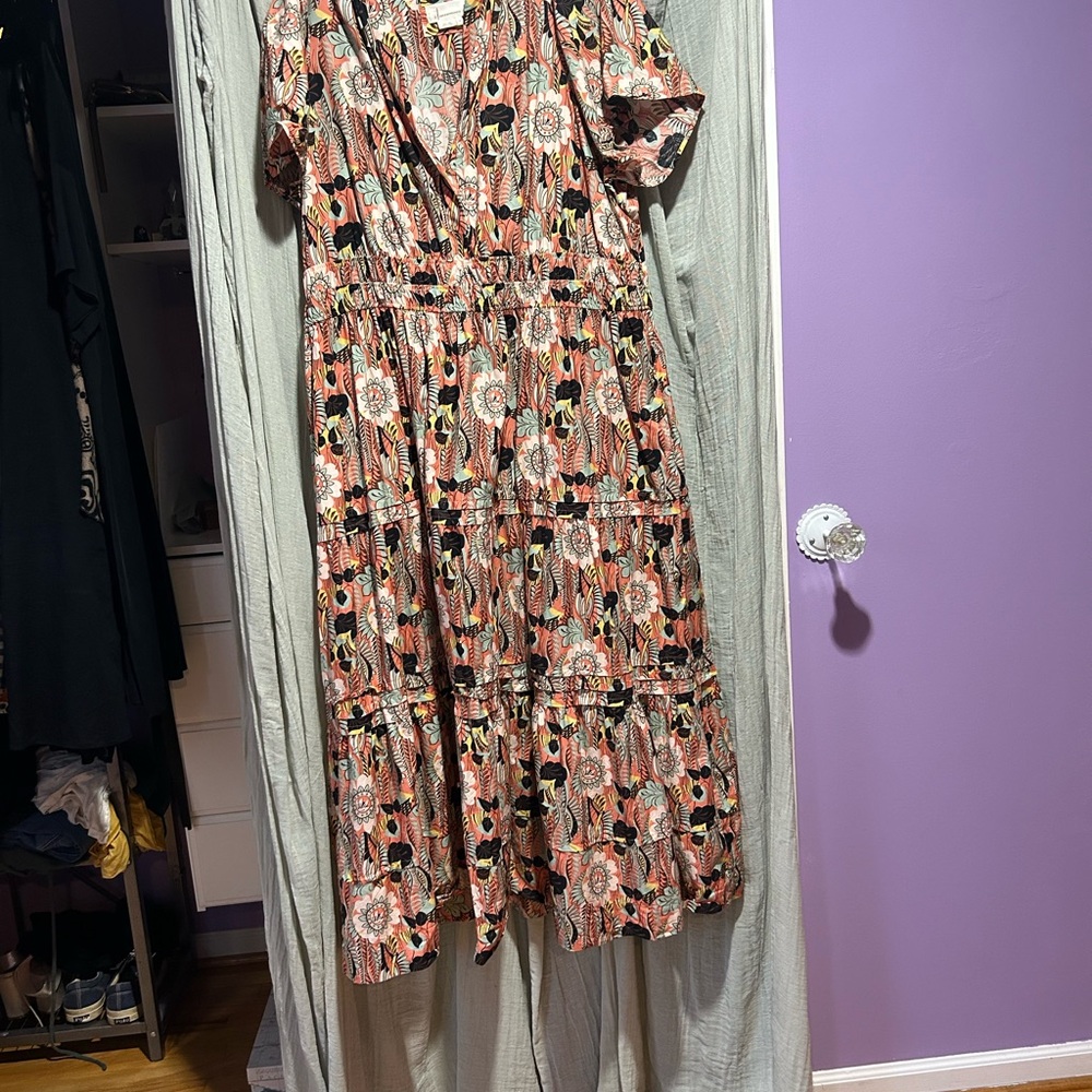 Floral V-Neck Midi Dress